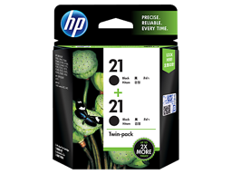 HP 21 2-pack Black Inkjet Print Cartridges (CC627AA)