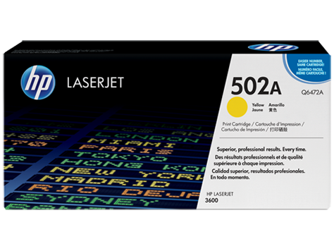 HP 502A Yellow Original LaserJet Toner Cartridge (Q6472A)